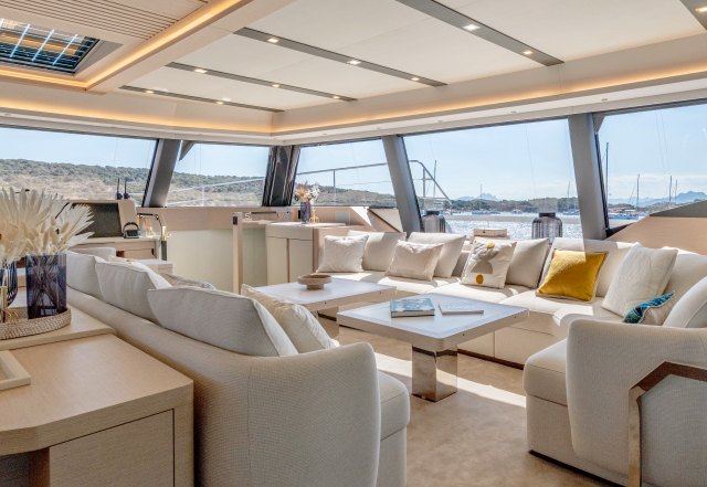 Saloon lounge seen from the galley