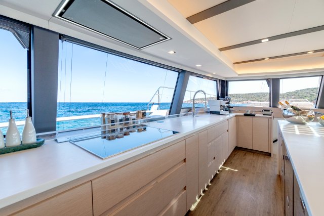 Galley with panoramic windows