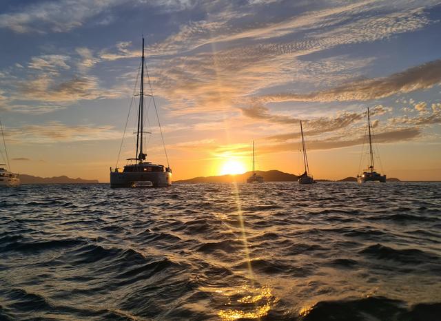 Sunset over the Tobago Cays